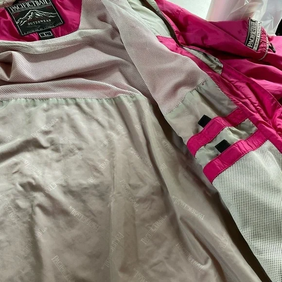 Pacific Trail Jacket‎ Windbreaker Dark Pink Hiking Outdoor Hooded Size Large - Picture 5 of 9